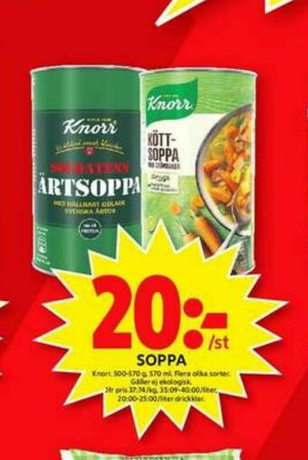 ICA Maxi Knorr Soppor erbjuda