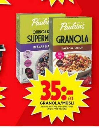 ICA Maxi Paulùns Müsli erbjuda
