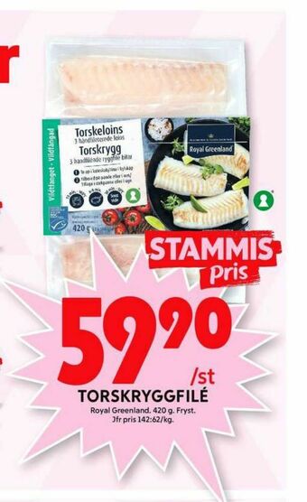 ICA Maxi Royal Greenland Torskfilé erbjuda