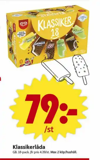 ICA Nära GB Klassiker Glasspinnar erbjuda