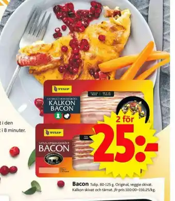 ICA Supermarket Tulip Kalkonbaconskivor erbjuda