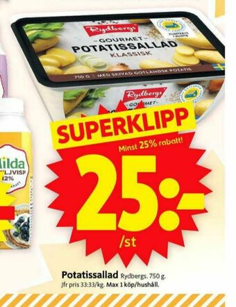 ICA Supermarket Rydbergs Potatissallad erbjuda