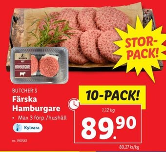 Lidl BUTCHER'S Färska Hamburgare erbjuda