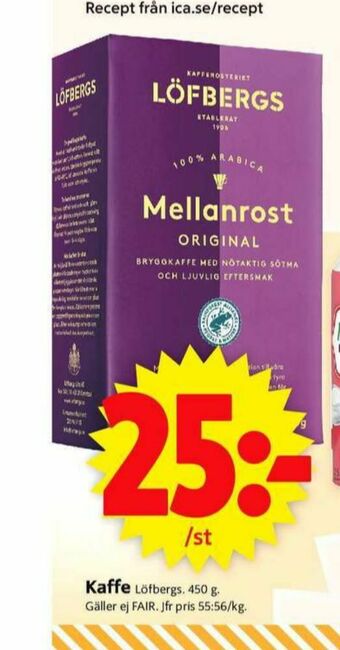 ICA Supermarket Löfbergs Lila Kaffe malet erbjuda
