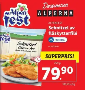 Lidl ALPENFEST Schnitzel av fläskytterfilé erbjuda