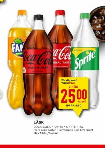 Willys Coca Cola Zero Läskedryck erbjuda