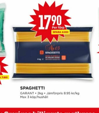 Willys Garant Spaghetti erbjuda