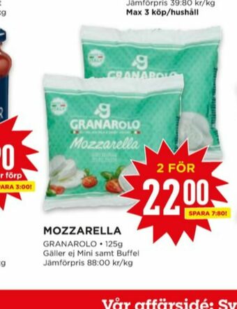 Willys Granarolo Mozzarella erbjuda