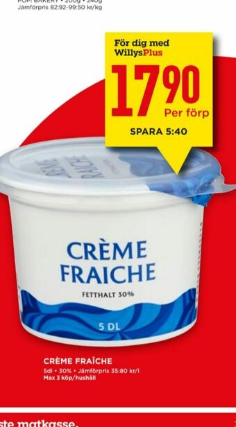 Willys Crème fraiche erbjuda