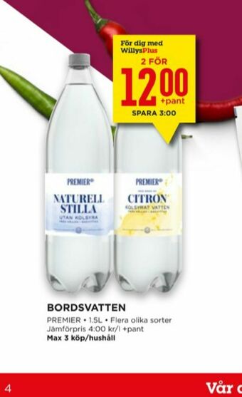 Willys Citron Mineralvatten erbjuda