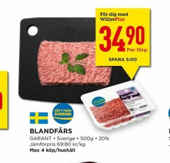 Willys Garant Blandfärs erbjuda