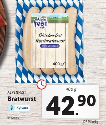 Lidl ALPENFEST Bratwurst erbjuda