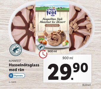 Lidl ALPENFEST Hasselnötsglass med rån erbjuda