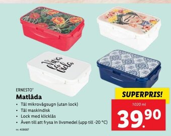 Lidl ERNESTO Matlåda erbjuda