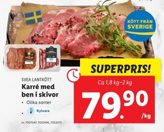 Lidl SVEA LANTKÖTT Karré med ben i skivor erbjuda