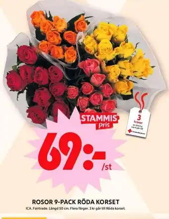 ICA Maxi ROSOR 9-PACK RÖDA KORSET erbjuda