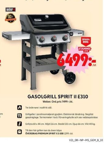 ICA Maxi GASOLGRILL SPIRIT II E310 erbjuda