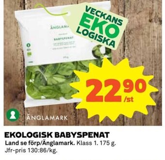 Coop EKOLOGISK BABYSPENAT erbjuda