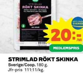 Coop STRIMLAD RÖKT SKINKA erbjuda