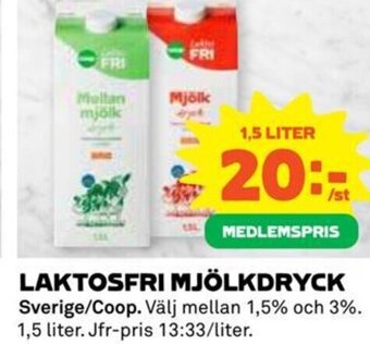 Coop LAKTOSFRI MJÖLKDRYCK erbjuda