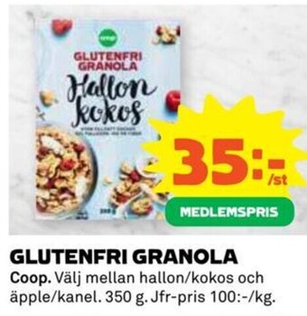 Coop GLUTENFRI GRANOLA erbjuda