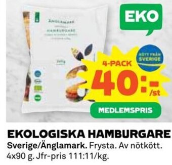 Coop EKOLOGISKA HAMBURGARE erbjuda