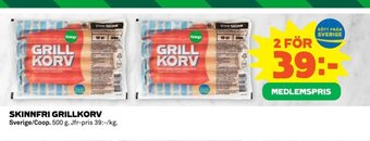 Coop SKINNFRI GRILLKORV erbjuda