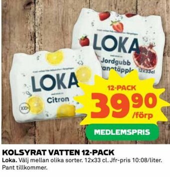 Coop KOLSYRAT VATTEN 12-PACK erbjuda