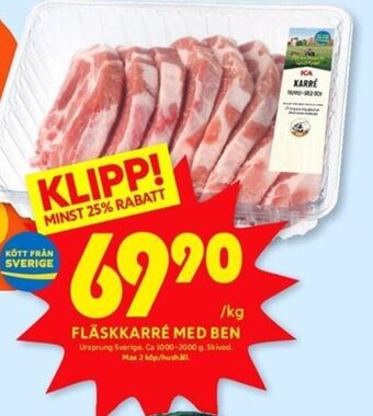 ICA Kvantum FLÄSKKARRÉ MED BEN erbjuda