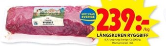 ICA Kvantum LÅNGSKUREN RYGGBIFF erbjuda