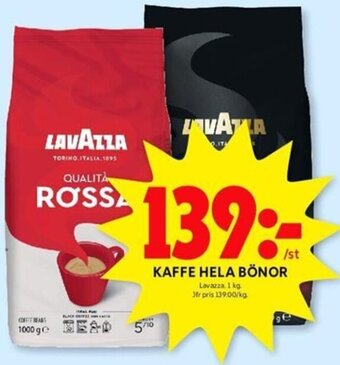 ICA Kvantum KAFFE HELA BÖNOR erbjuda