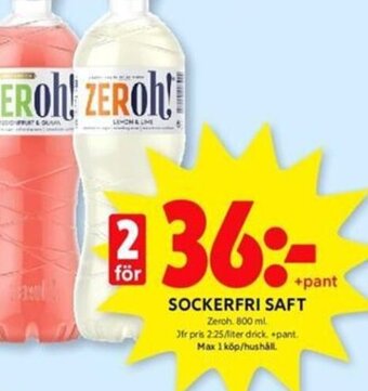 ICA Kvantum SOCKERFRI SAFT erbjuda