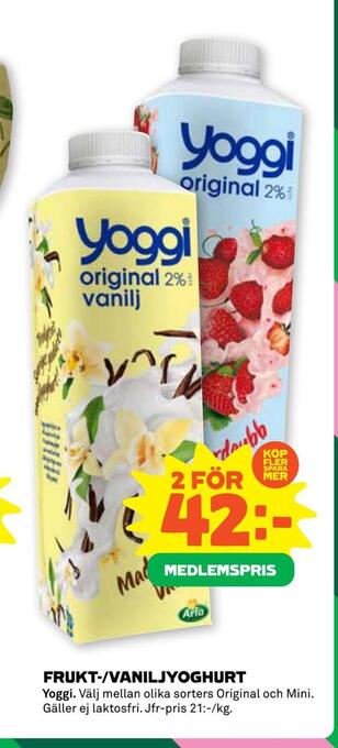 Stora Coop Frukt-/vaniljyoghurt erbjuda