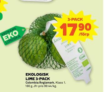 Stora Coop Ekologisk lime 3-pack erbjuda