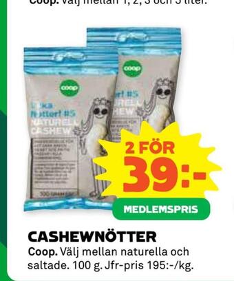 Stora Coop Cashewnötter erbjuda