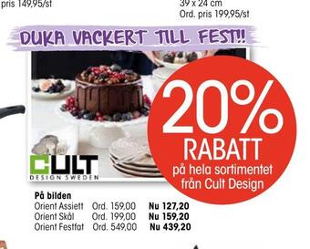 20% rabatt på hela sortimentet från cult design