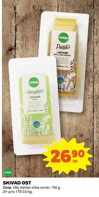 Coop Konsum Skivad ost erbjuda
