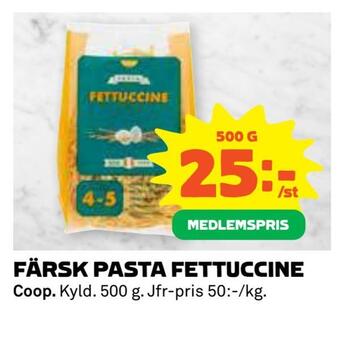 Coop Konsum Färsk pasta fettuccine erbjuda