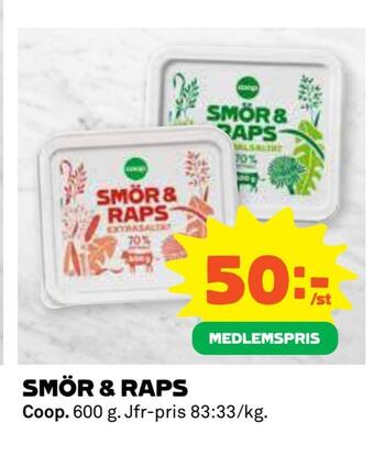 Coop Daglivs Smör & raps erbjuda