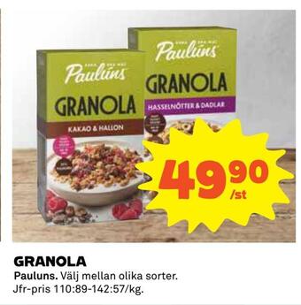 Coop Daglivs Granola erbjuda