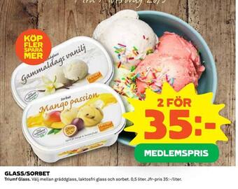 Coop Daglivs Glass/sorbet erbjuda