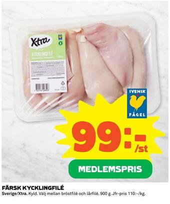 Coop Konsum Färsk kycklingfilé erbjuda