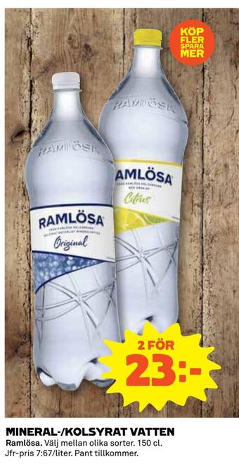 Coop Daglivs Mineral-/kolsyrat vatten erbjuda