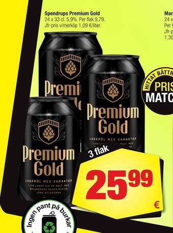 Calle Spendrups premium gold erbjuda