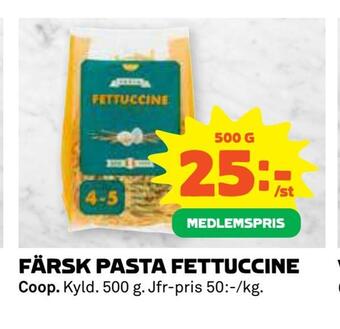 Coop Daglivs Färsk pasta fettuccine erbjuda