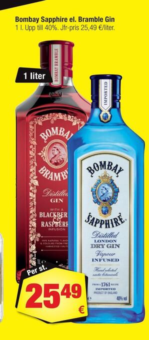 Calle Bombay sapphire el. bramble gin erbjuda