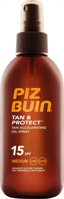 Apotek Hjärtat Piz buin tan & protect tan accelerating oil spray spf 15 150 ml erbjuda