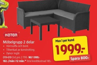 Jula Möbelgrupp 2 delar erbjuda