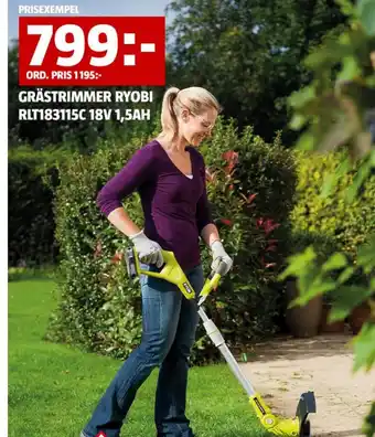 GRÄSTRIMMER RYOBI RLT183115C 18V 1,5AH