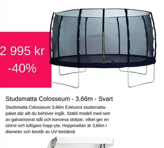 CDON Studsmatta Colosseum - 3,66m - Svart erbjuda